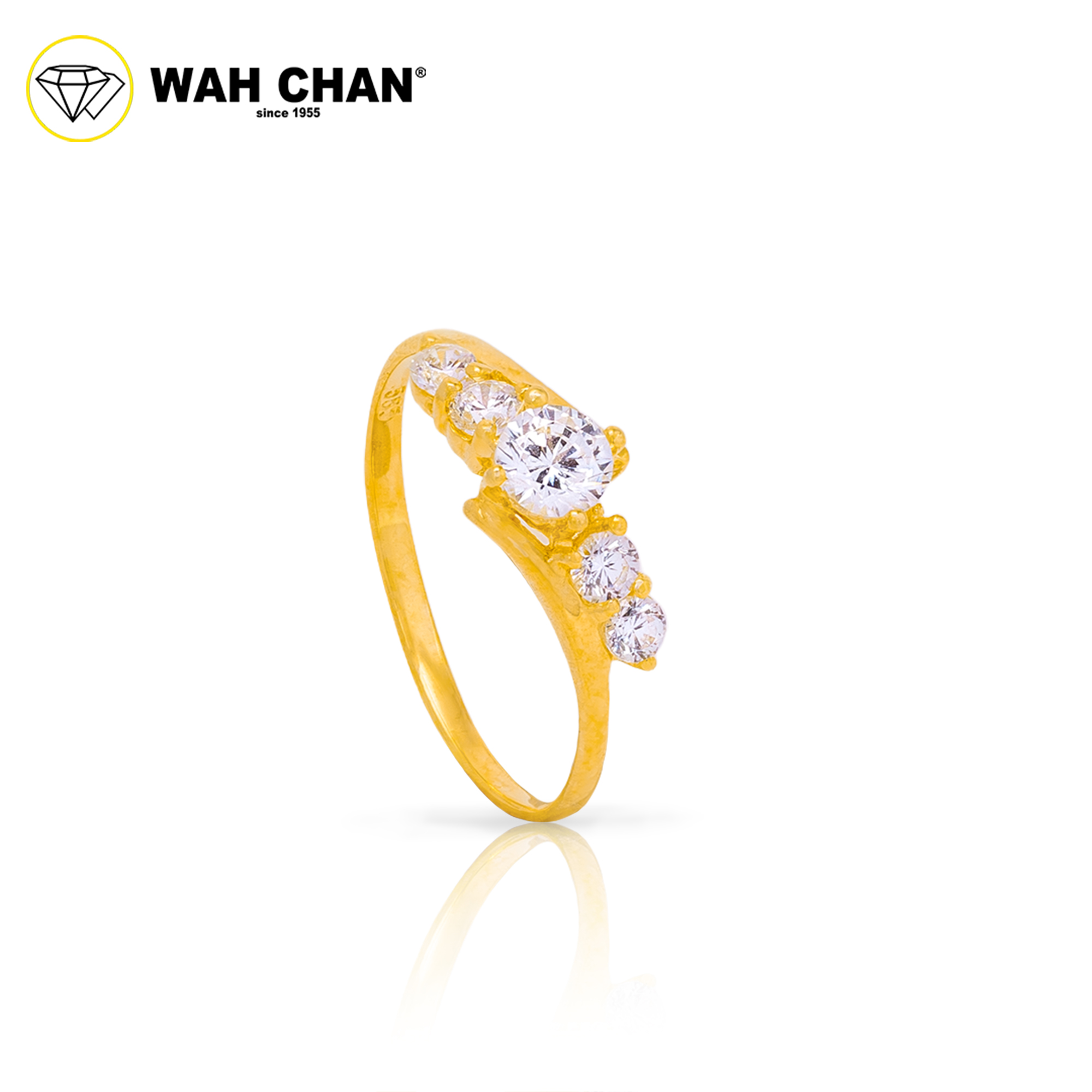 Wah Chan 585/14K Gold Ring - Cincin Zirconia WR046