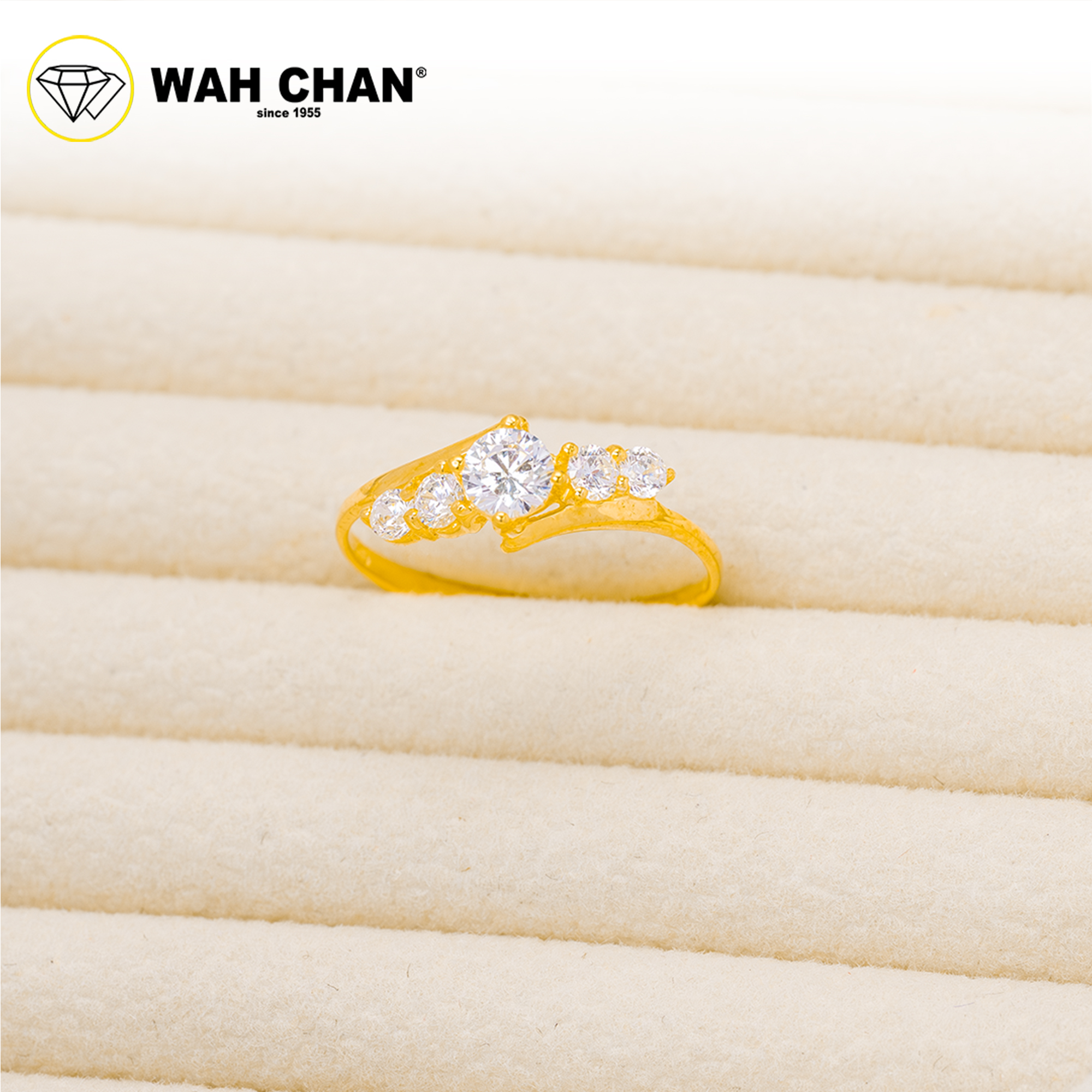 Wah Chan 585/14K Gold Ring - Cincin Zirconia WR046 - Image 2
