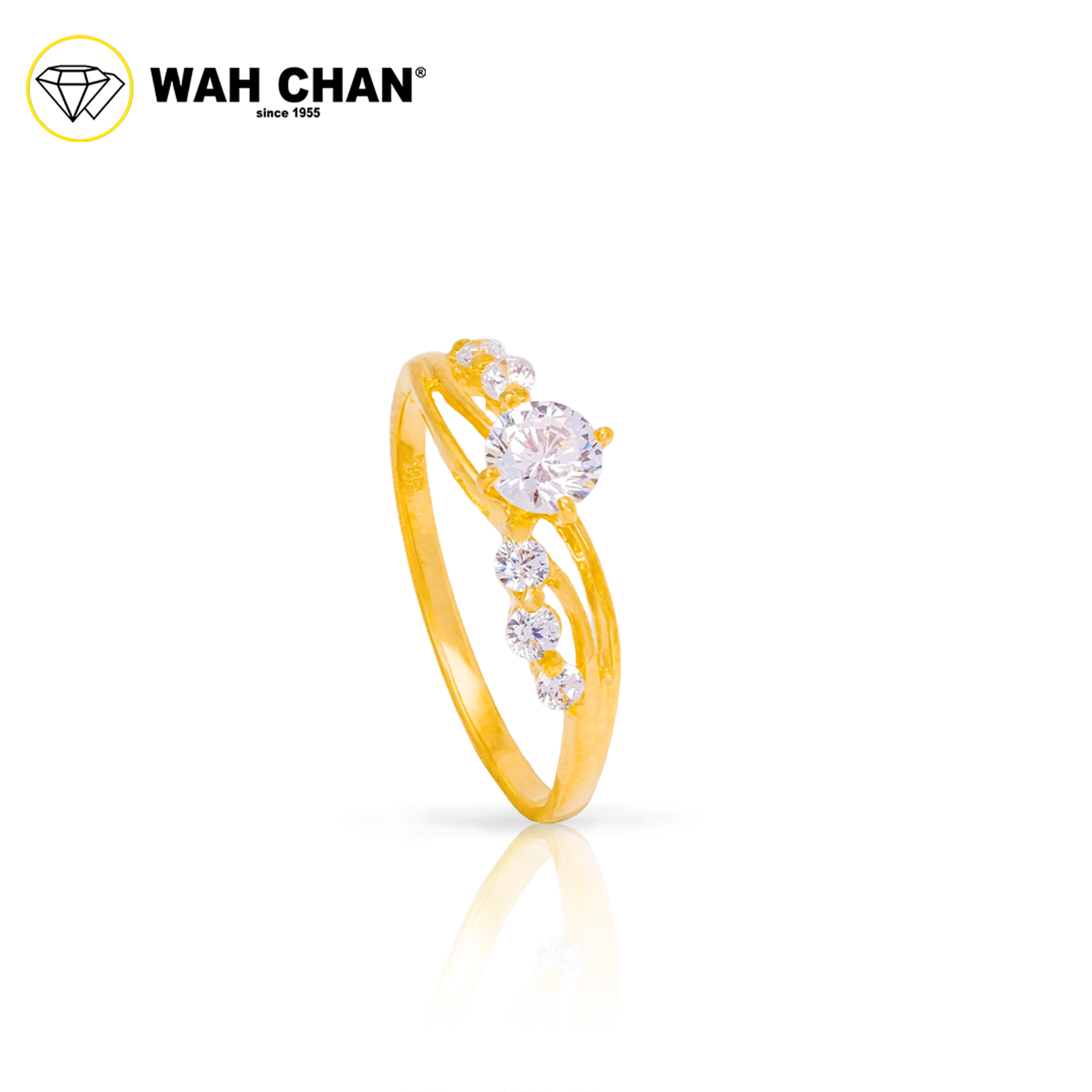 Wah Chan 585/14K Gold Ring - Cincin Zirconia WR051