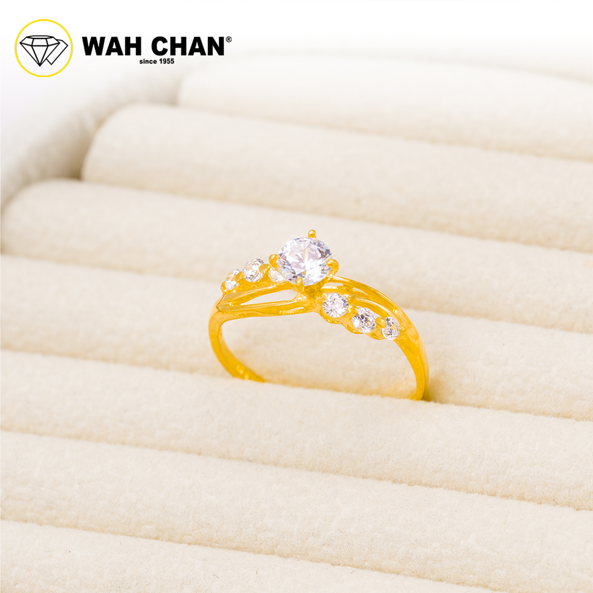 Wah Chan 585/14K Gold Ring - Cincin Zirconia WR051 - Image 2