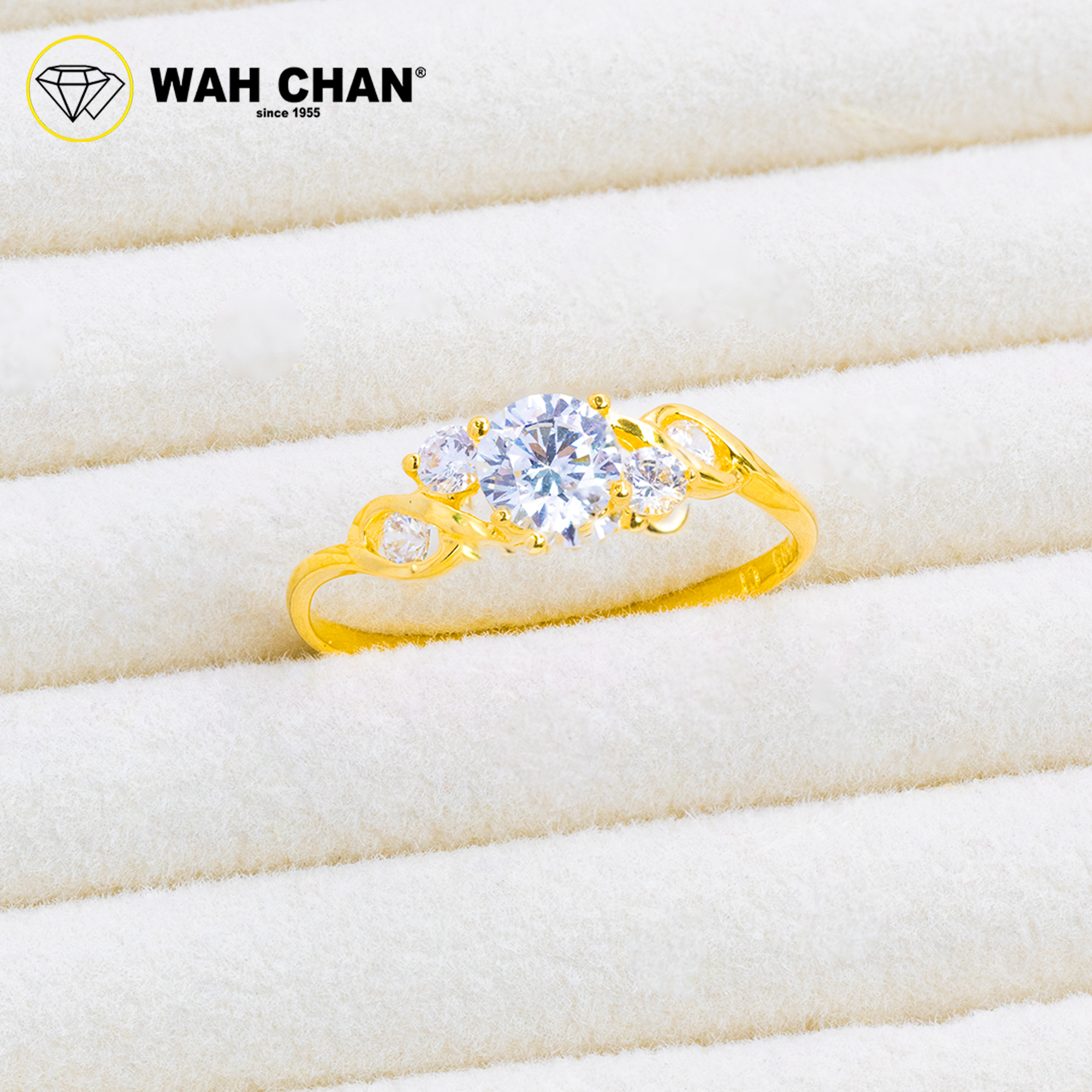 Wah Chan 585/14K Gold Ring - Cincin Zirconia WR086 - Image 2