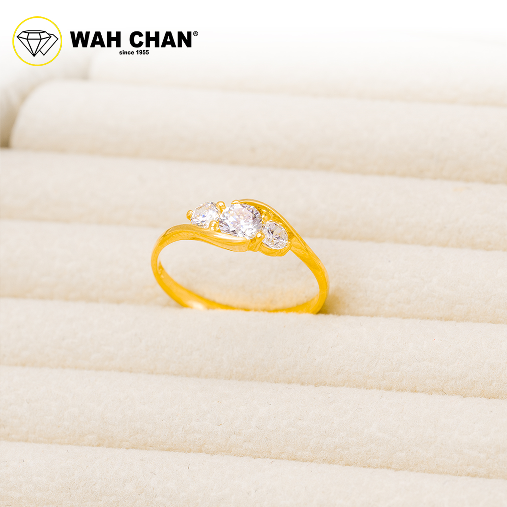Wah Chan 585/14K Gold Ring - Cincin Zirconia WR087 - Image 2