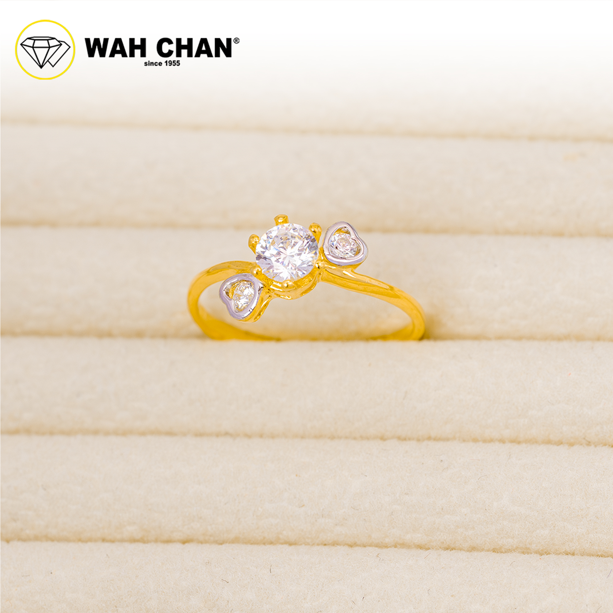 Wah Chan 585/14K Gold Ring - Cincin Zirconia WR088 - Image 2