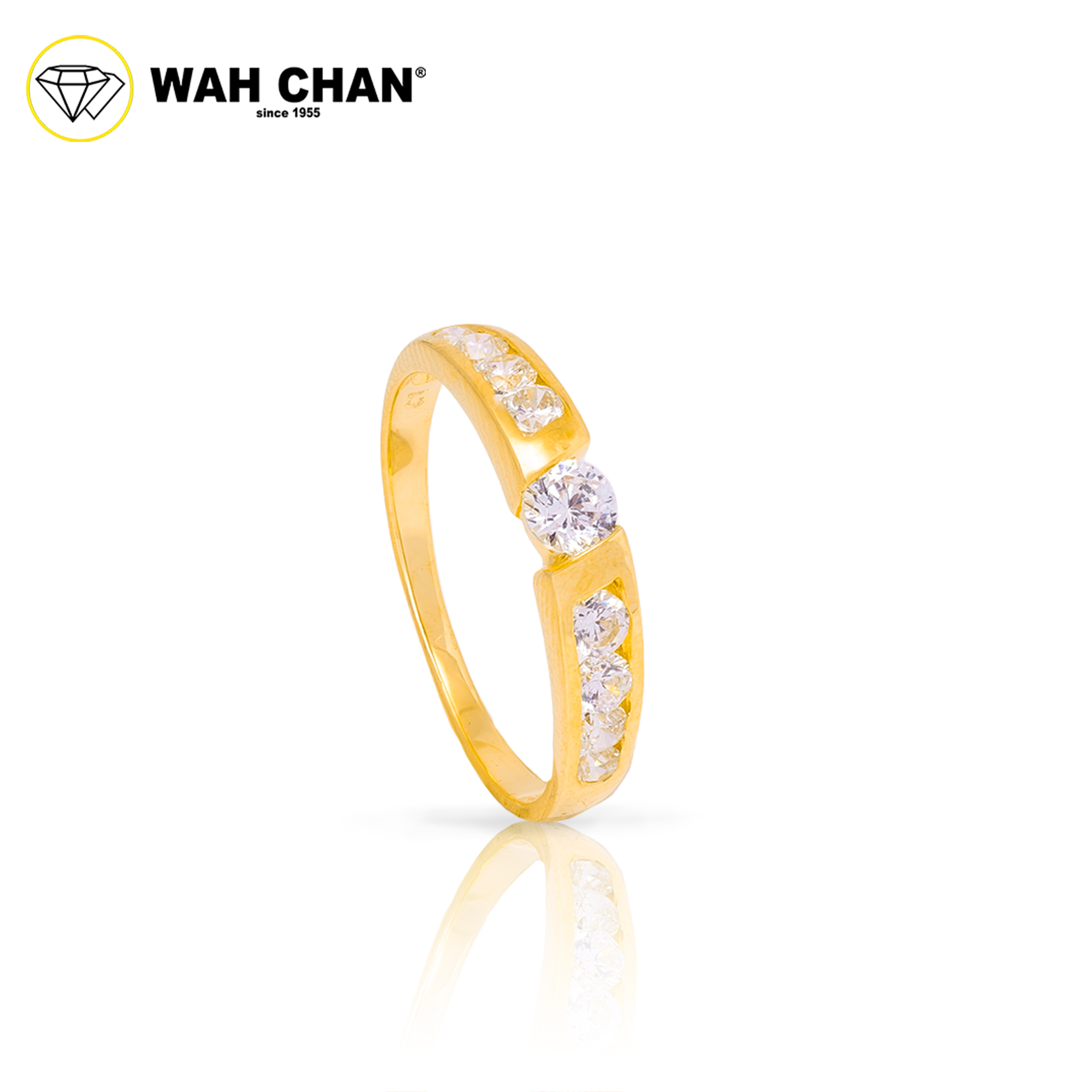 Wah Chan 585/14K Gold Ring - Cincin Zirconia WR090