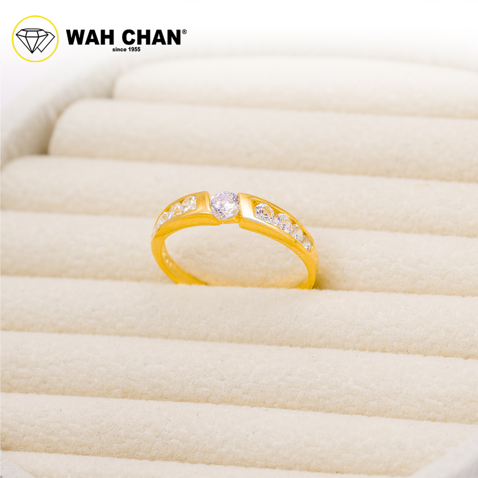 Wah Chan 585/14K Gold Ring - Cincin Zirconia WR090 - Image 2