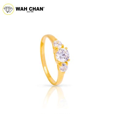 Wah Chan 585/14K Gold Ring - Cincin Zirconia WR113