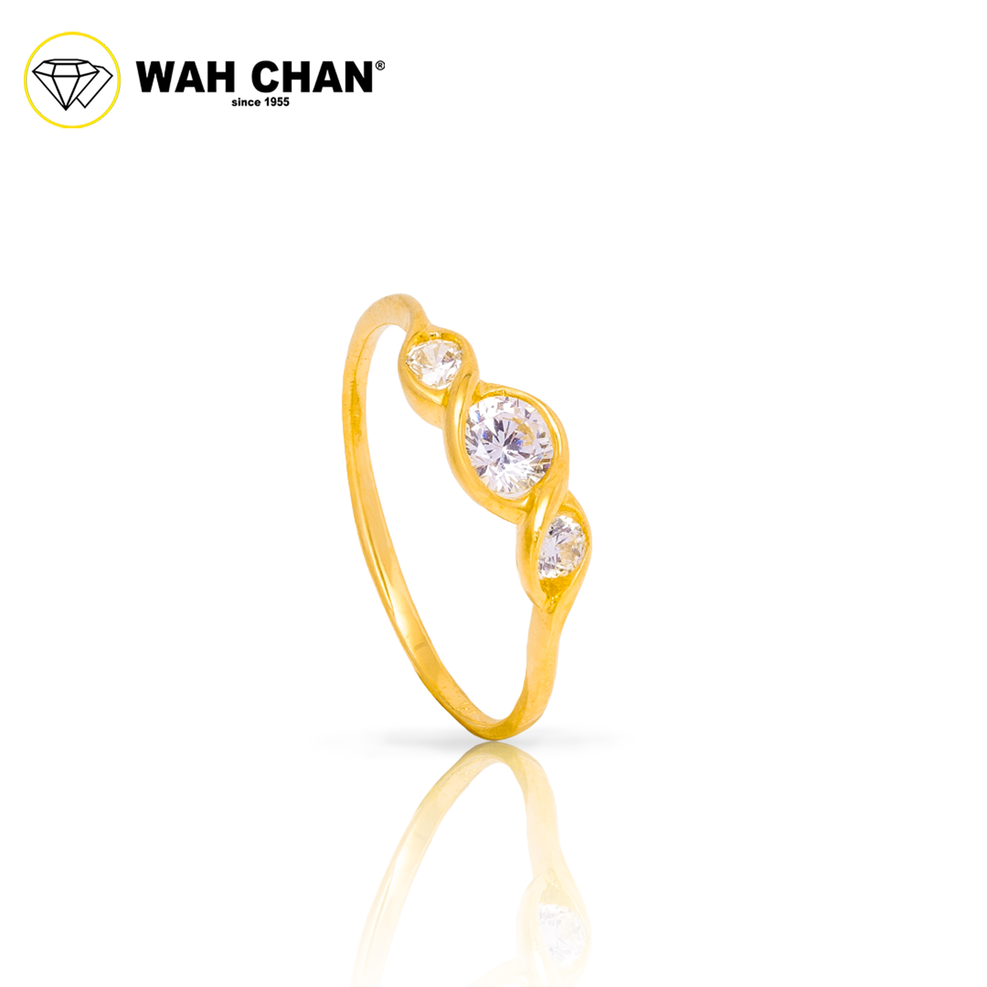 Wah Chan 585/14K Gold Ring - Cincin Zirconia WR144