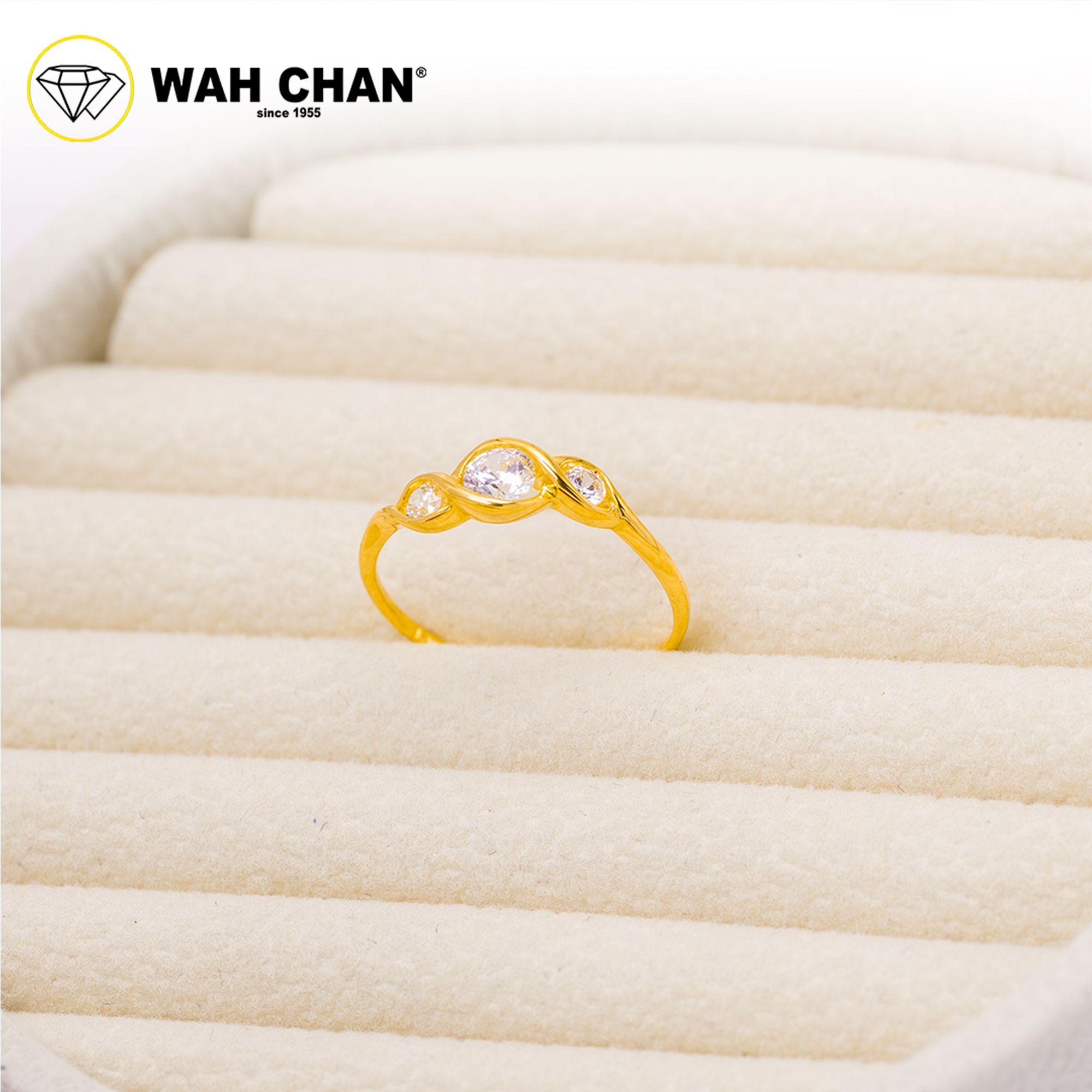 Wah Chan 585/14K Gold Ring - Cincin Zirconia WR144 - Image 2