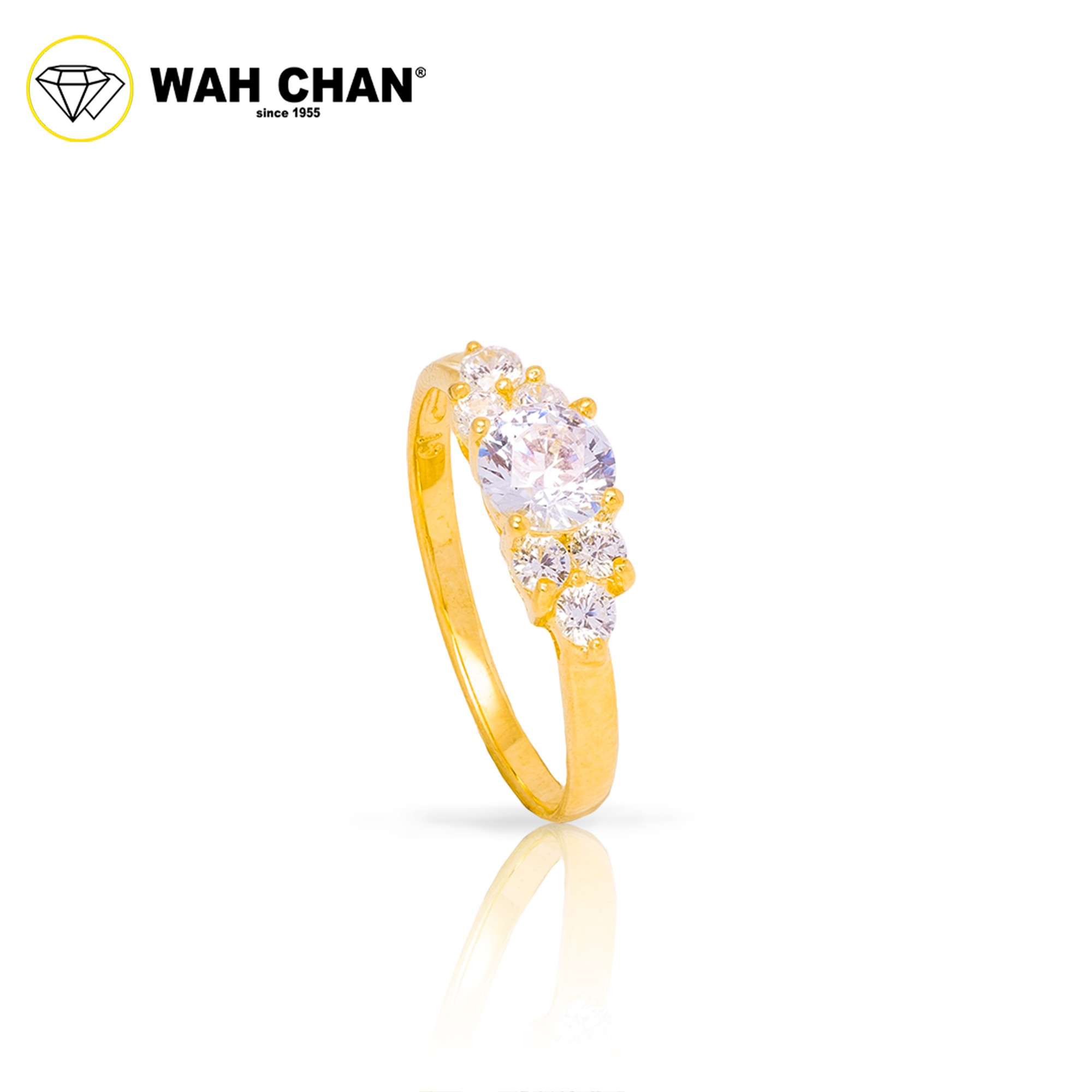 Wah Chan 585/14K Gold Ring - Cincin Zirconia WR154