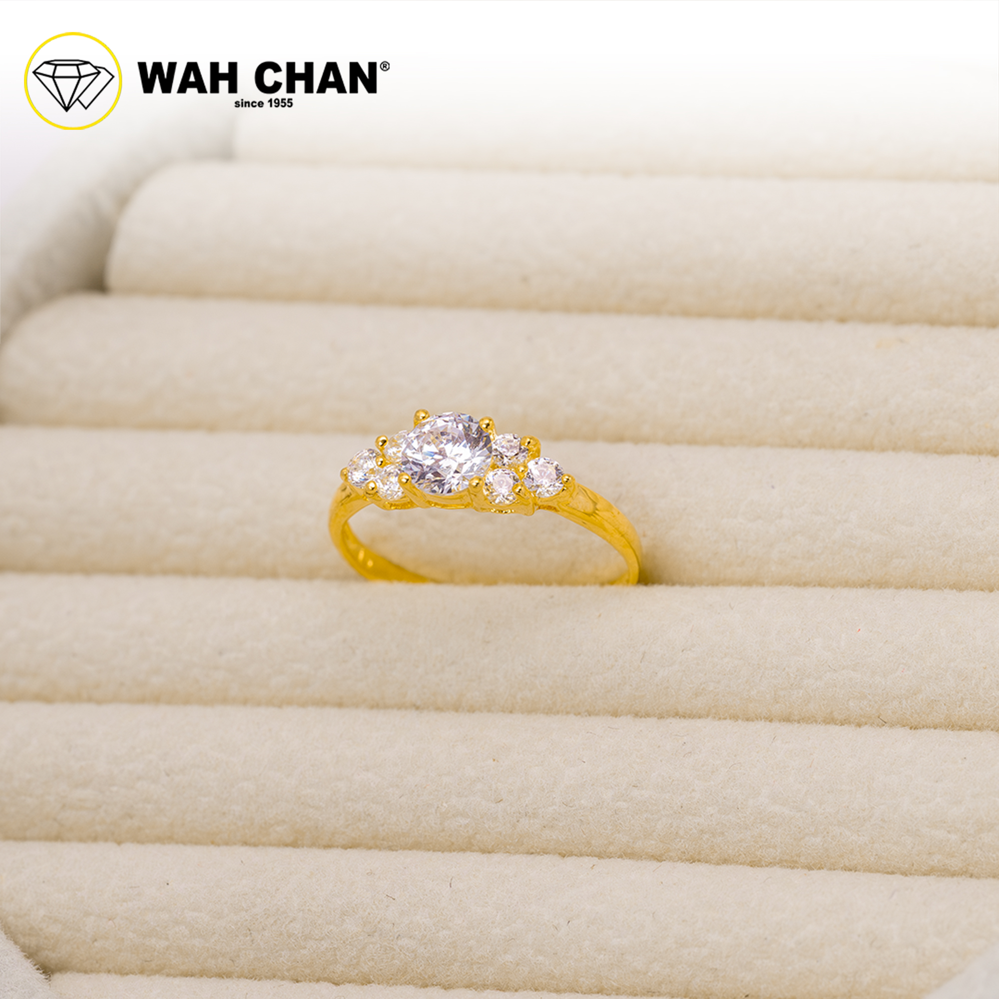 Wah Chan 585/14K Gold Ring - Cincin Zirconia WR154 - Image 2
