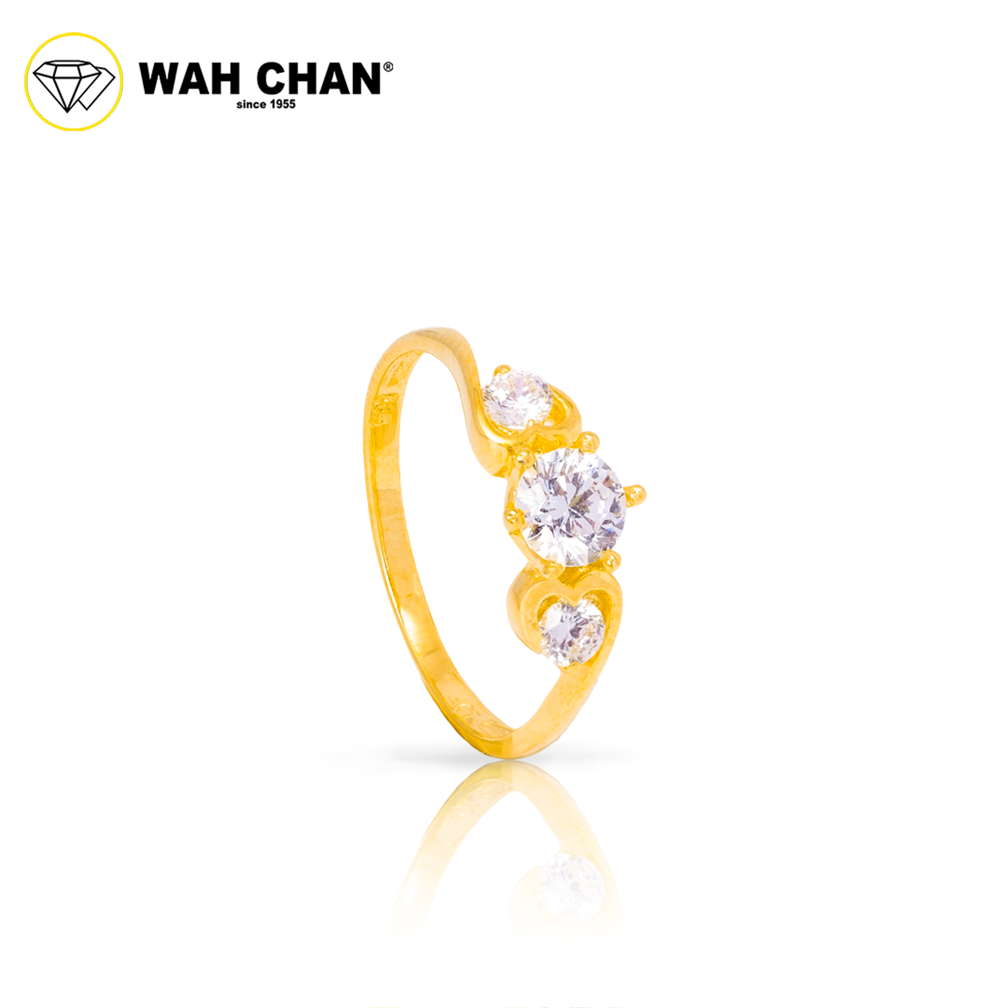 Wah Chan 585/14K Gold Ring - Cincin Zirconia WR266