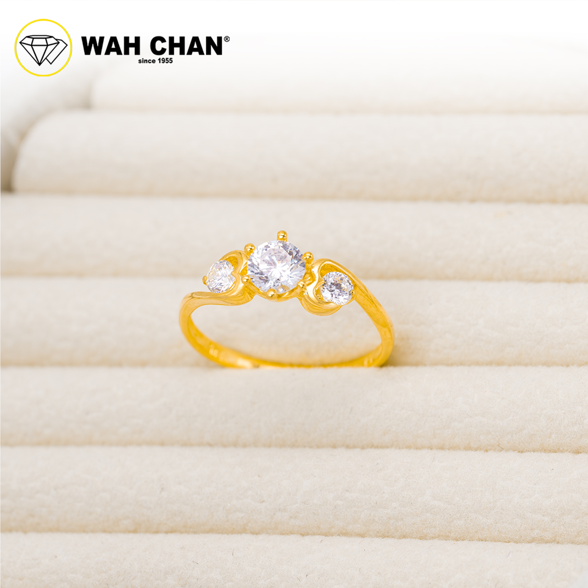 Wah Chan 585/14K Gold Ring - Cincin Zirconia WR266 - Image 2