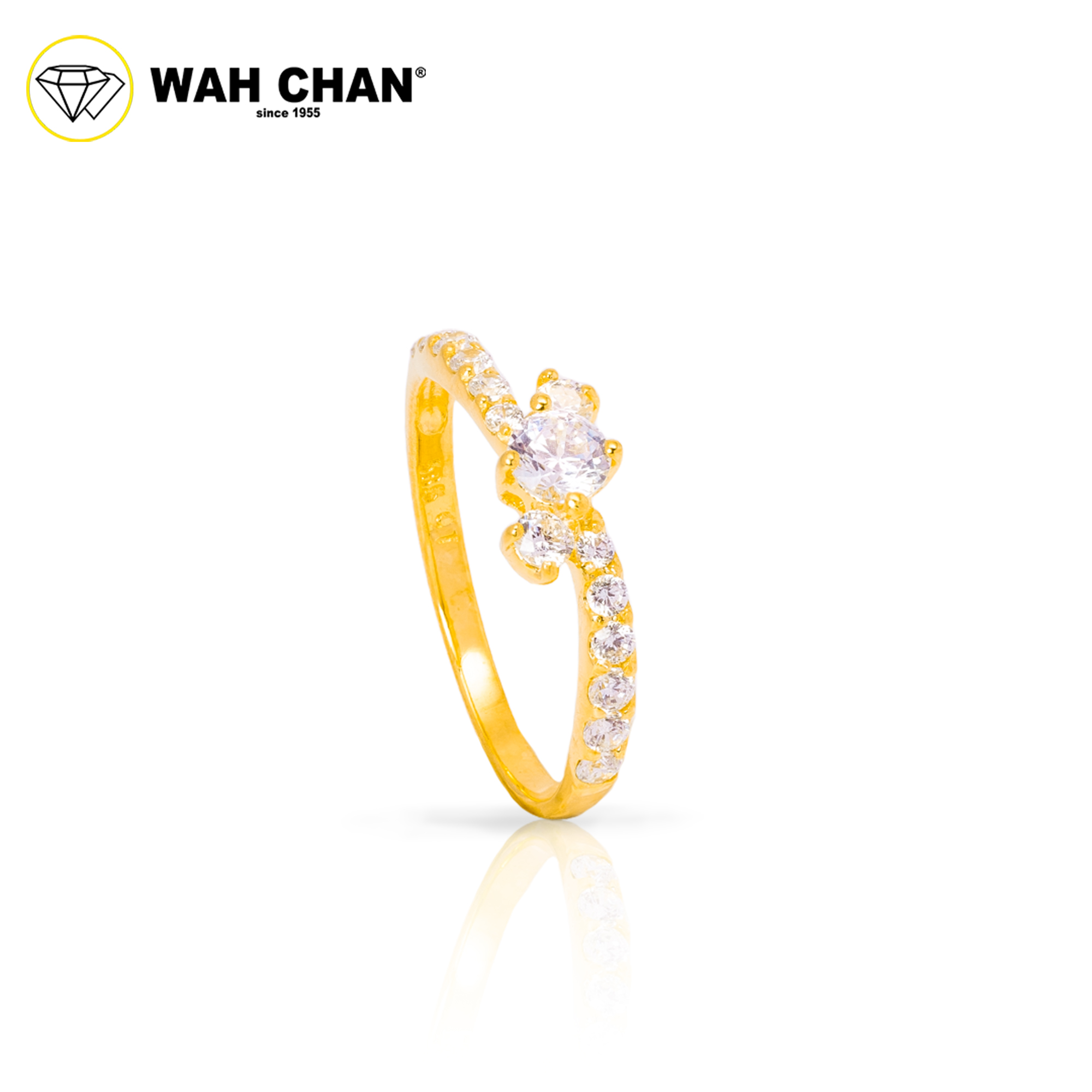 Wah Chan 585/14K Gold Ring - Cincin Zirconia WR283