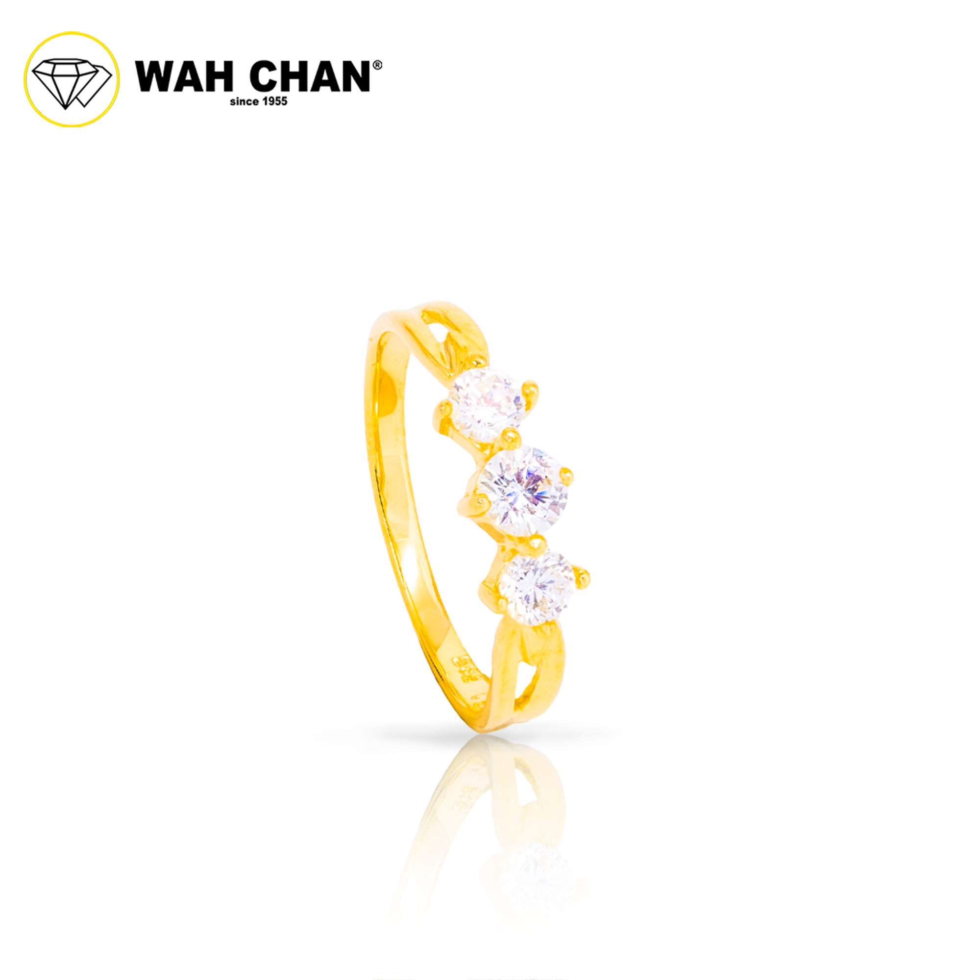 Wah Chan 585/14K Gold Ring - Cincin Zirconia WR289