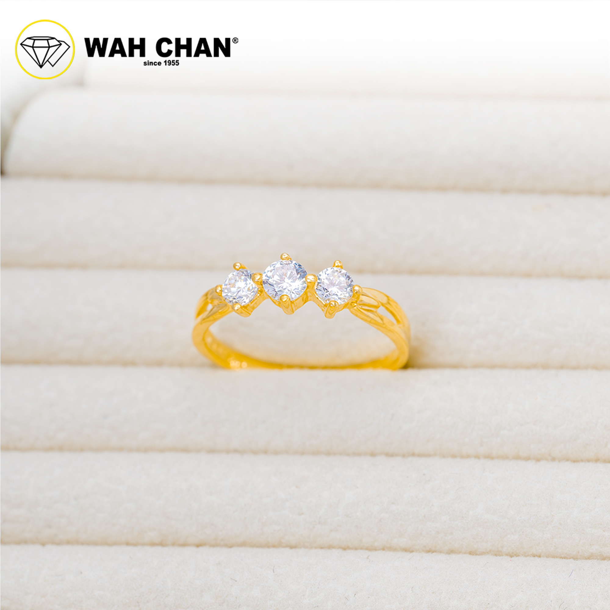 Wah Chan 585/14K Gold Ring - Cincin Zirconia WR289 - Image 2