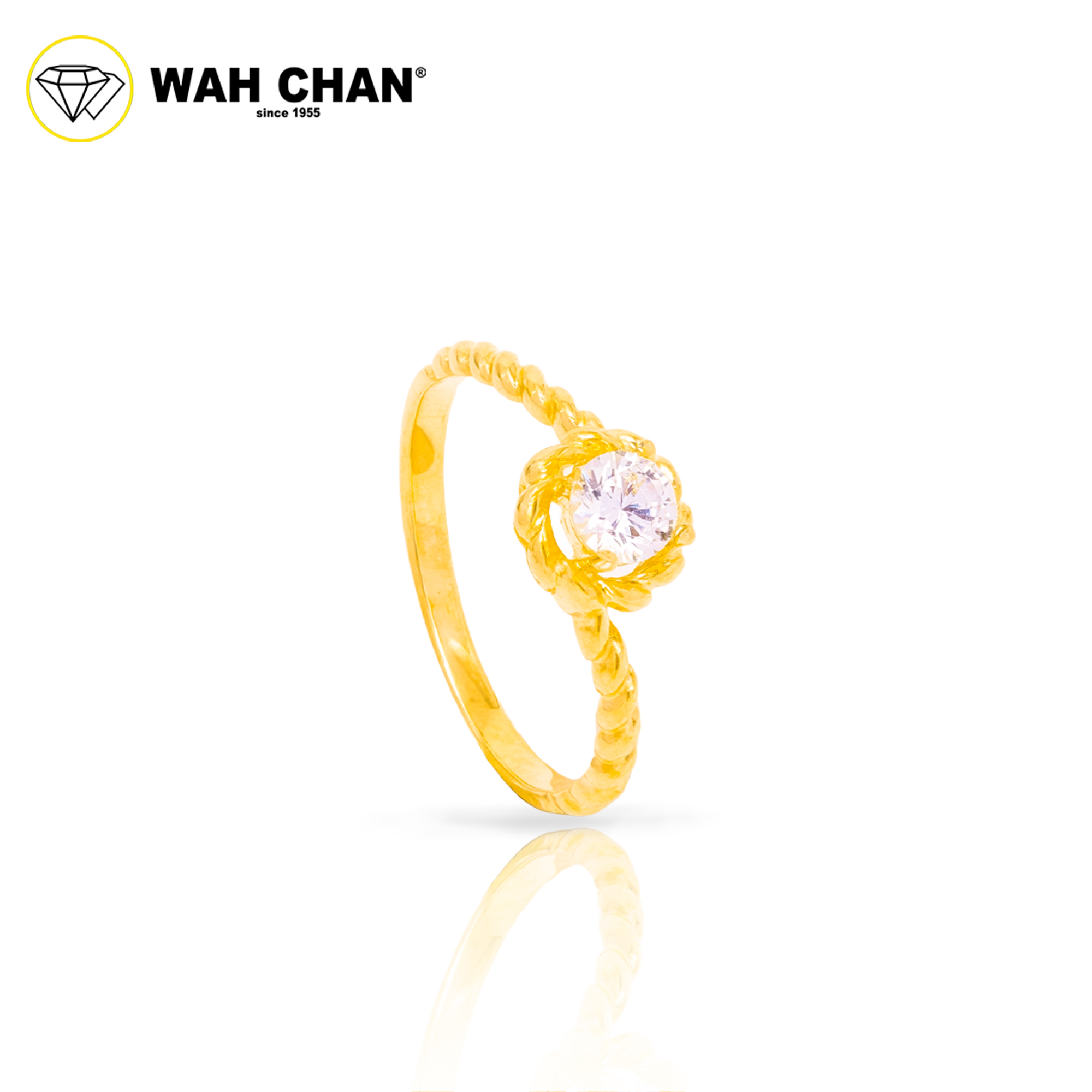 Wah Chan 585/14K Gold Ring - Cincin Zirconia WR332