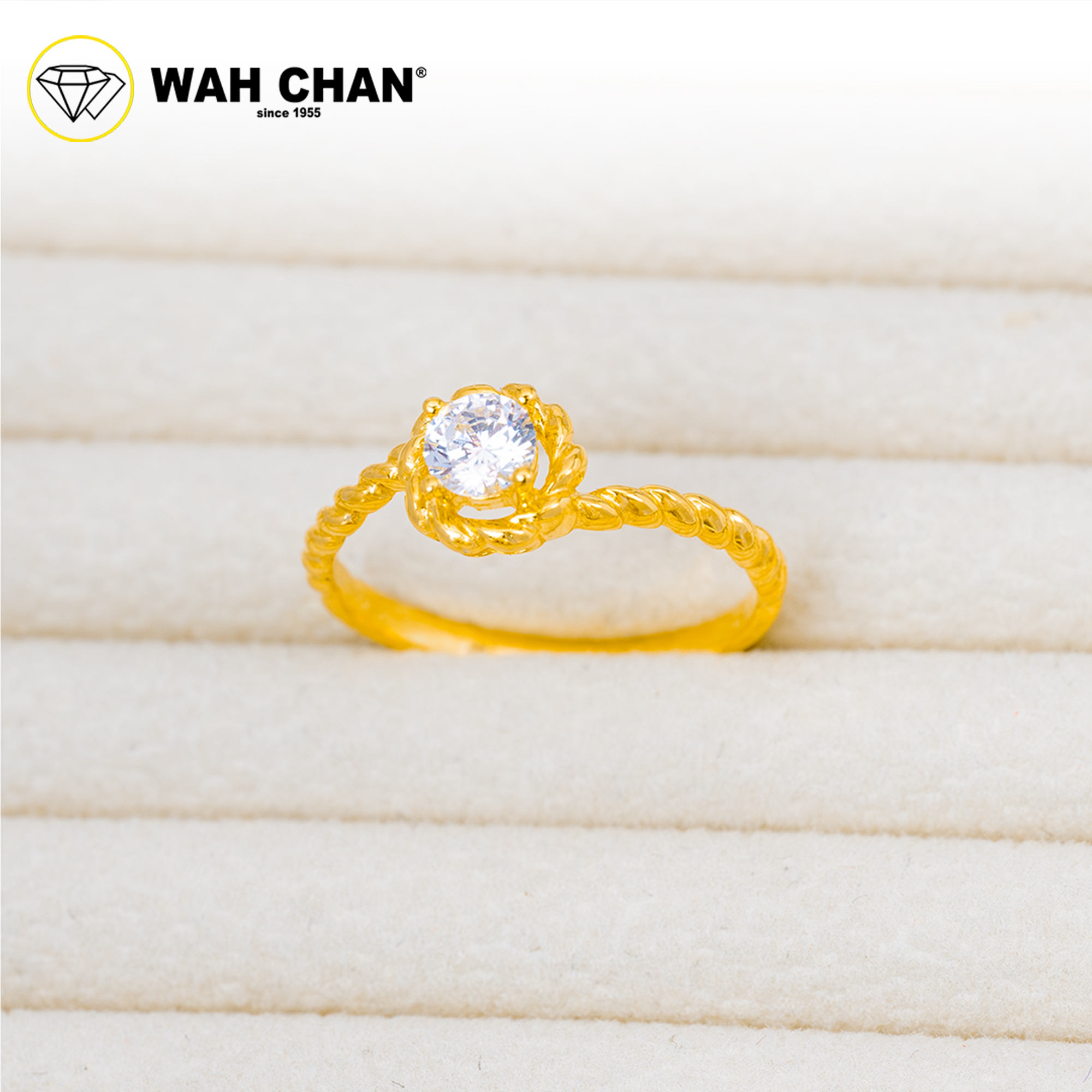 Wah Chan 585/14K Gold Ring - Cincin Zirconia WR332 - Image 2
