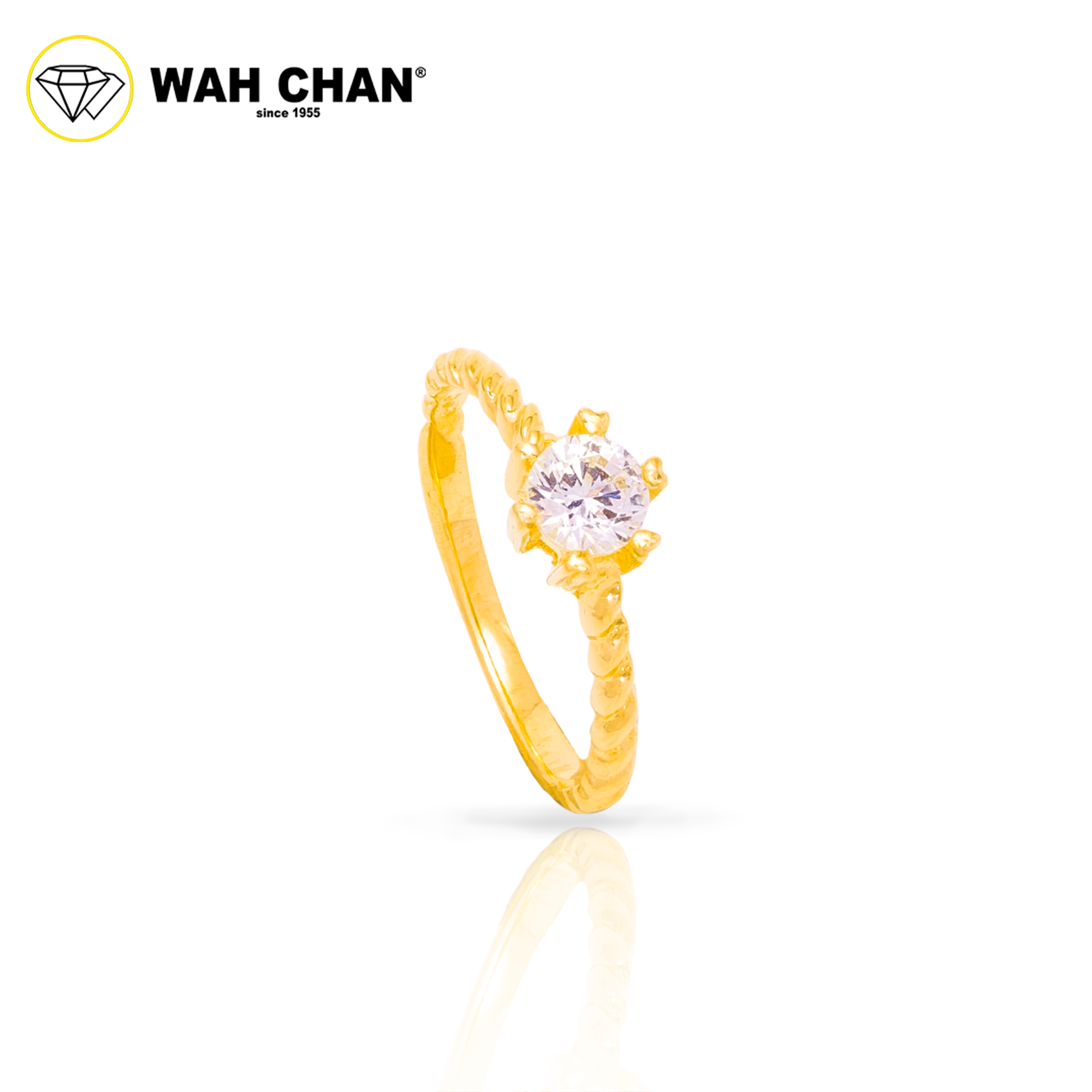 Wah Chan 585/14K Gold Ring - Cincin Zirconia WR354