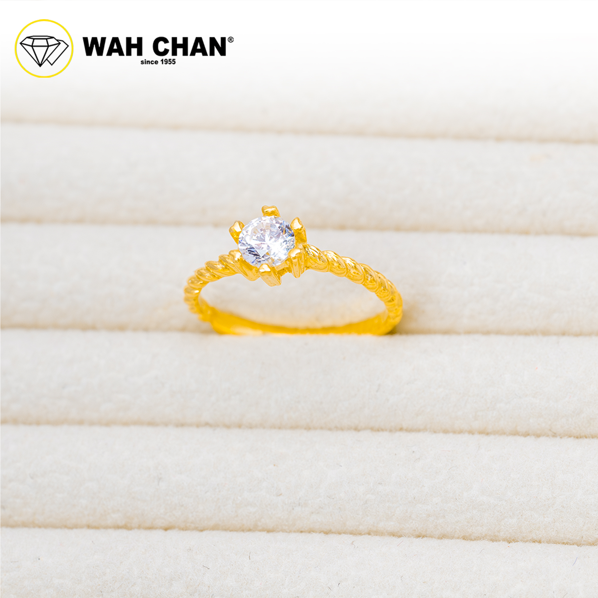Wah Chan 585/14K Gold Ring - Cincin Zirconia WR354 - Image 2