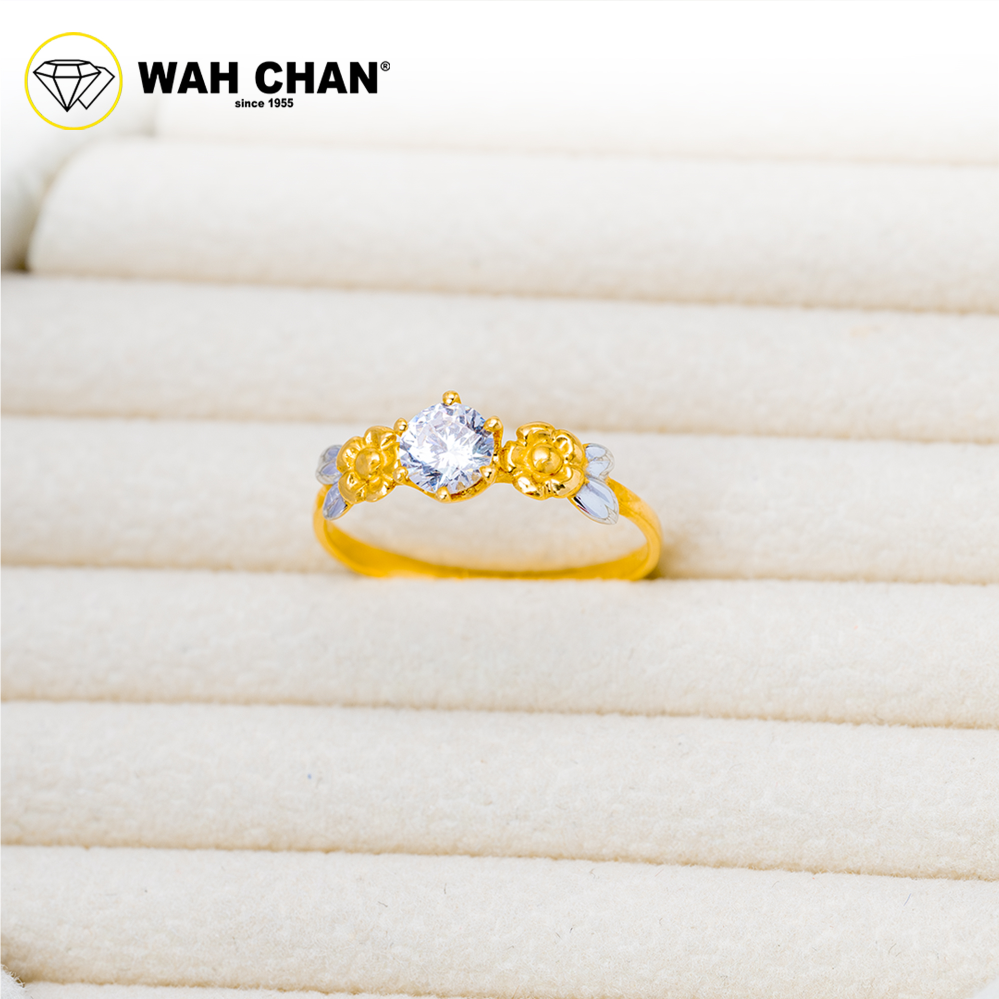Wah Chan 585/14K Gold Ring - Cincin Zirconia WR495 - Image 2