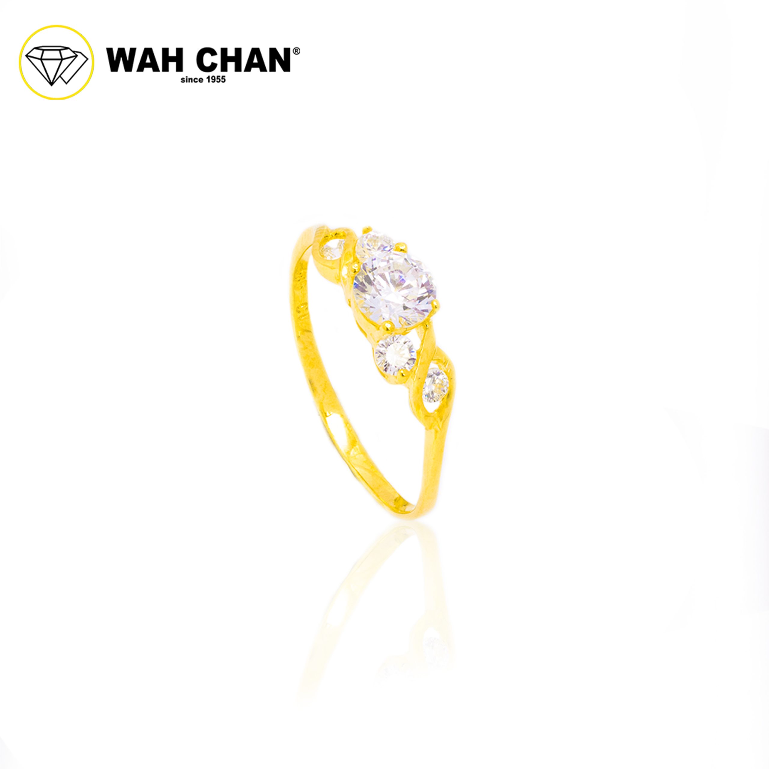 Wah Chan 585/14K Gold Ring - Cincin Zirconia WR086
