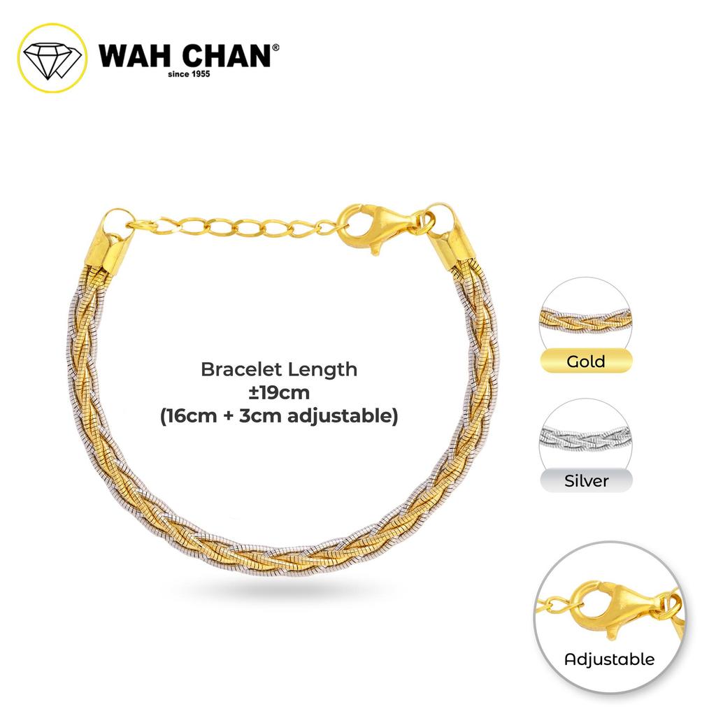 WAH CHAN S925 ITALIAN Silver Bracelet - Multi-tone Braided NSBCRS031