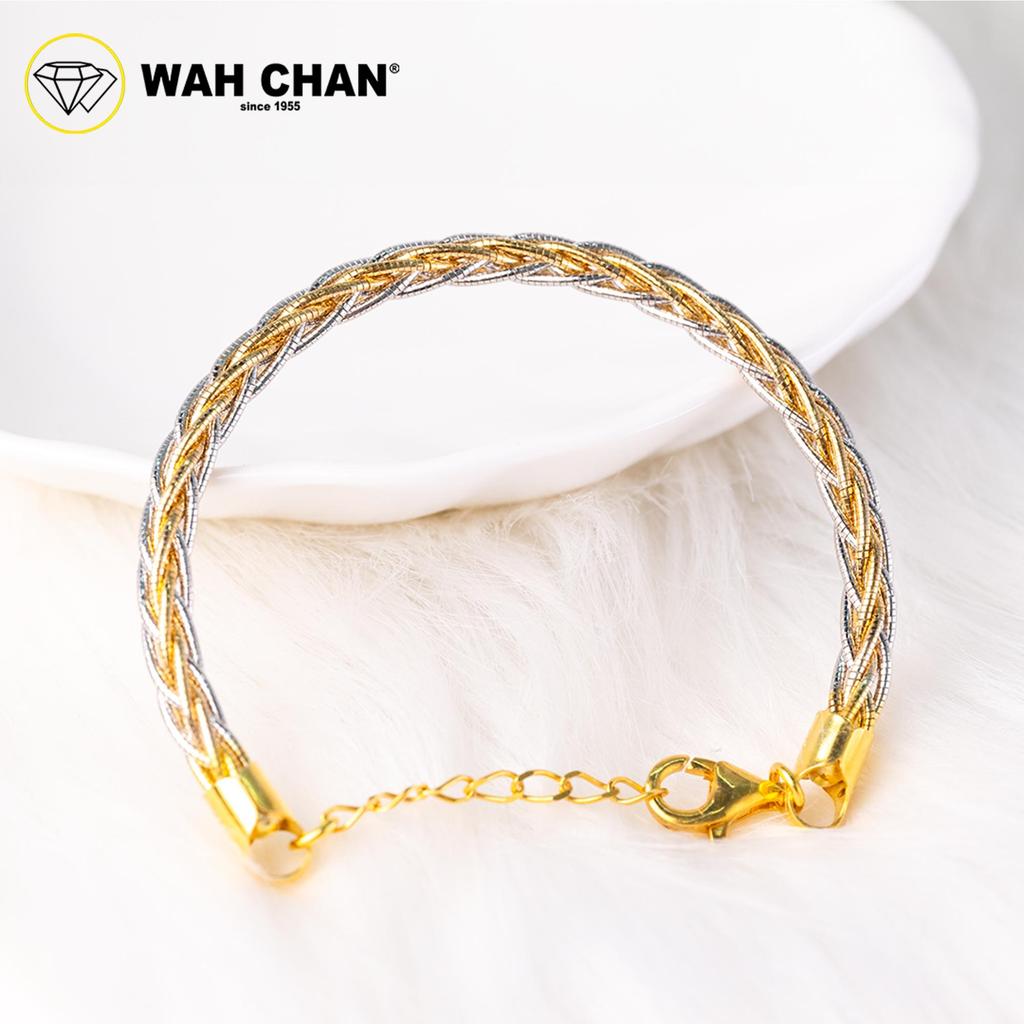 WAH CHAN S925 ITALIAN Silver Bracelet - Multi-tone Braided NSBCRS031 - Image 2