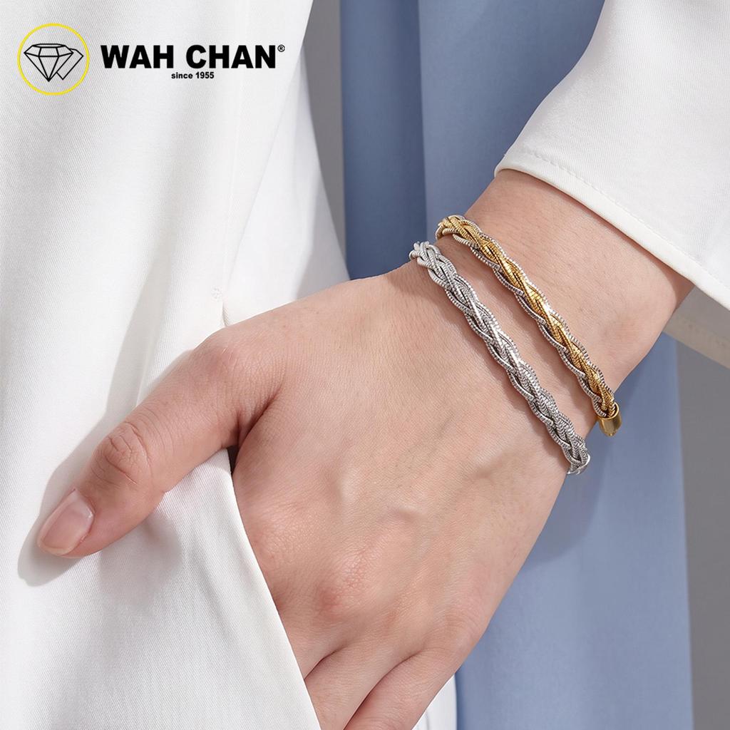 WAH CHAN S925 ITALIAN Silver Bracelet - Multi-tone Braided NSBCRS031 - Image 5