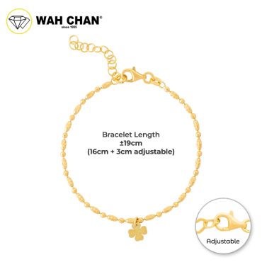 WAH CHAN S925 ITALIAN Silver Bracelet - Clover Chaining Beads NSBCM020