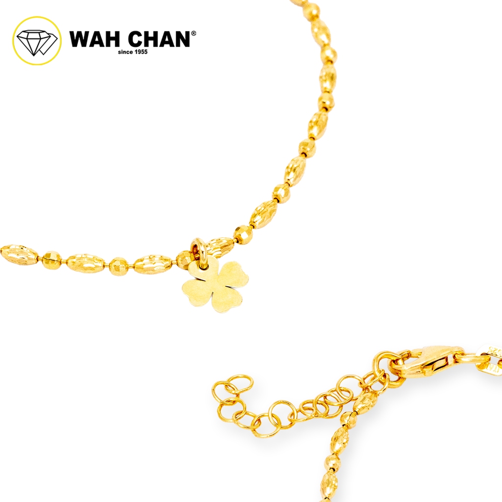 WAH CHAN S925 ITALIAN Silver Bracelet - Clover Chaining Beads NSBCM020 - Image 2