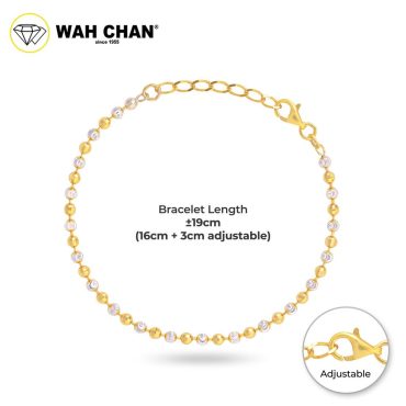 WAH CHAN S925 ITALIAN Silver Bracelet - Duo-Color Moon Cut NSBCRS019