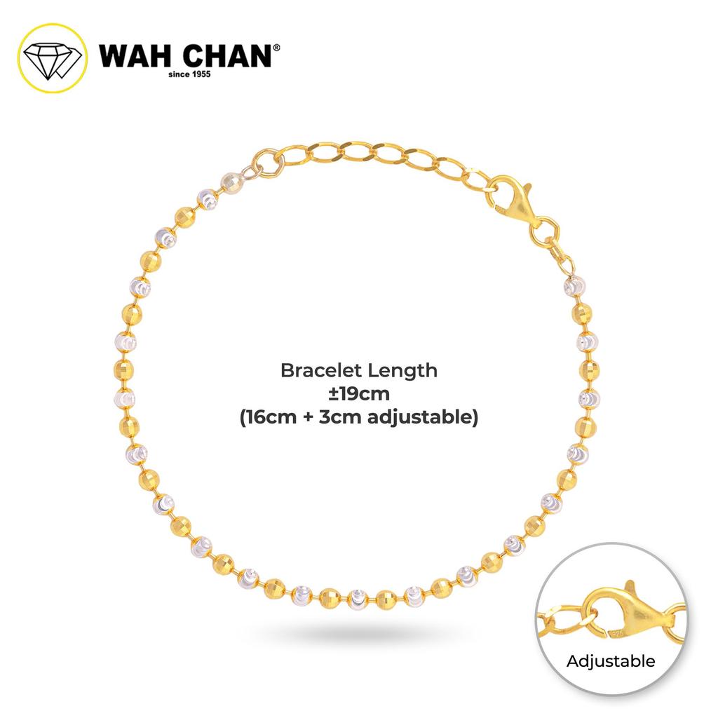 WAH CHAN S925 ITALIAN Silver Bracelet - Duo-Color Moon Cut NSBCRS019