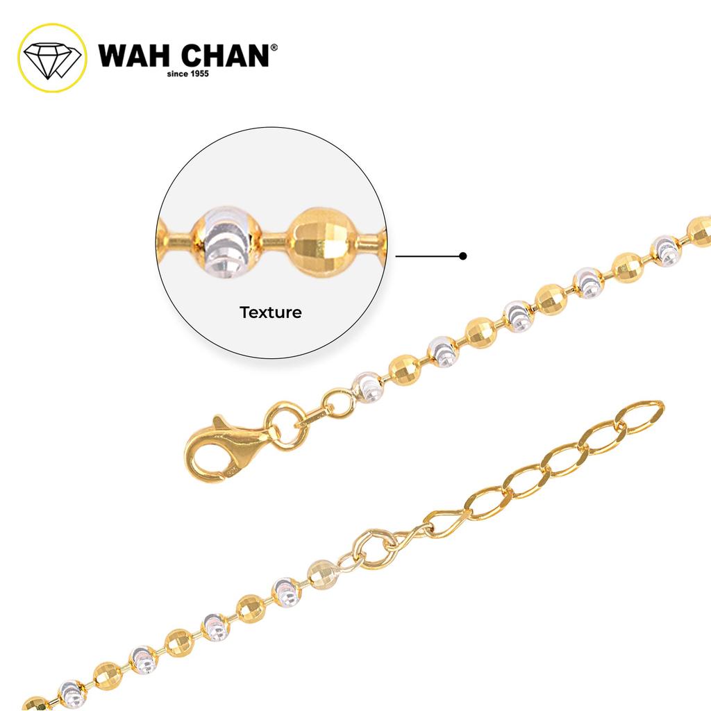 WAH CHAN S925 ITALIAN Silver Bracelet - Duo-Color Moon Cut NSBCRS019 - Image 2