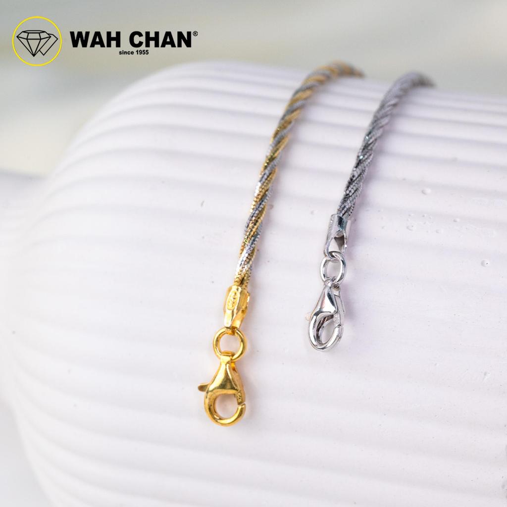 WAH CHAN S925 ITALIAN Silver Bracelet - Duo Color Twisted NSBCRS015 - Image 3