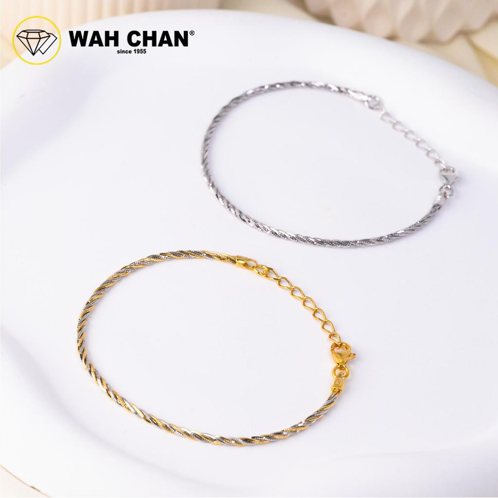 WAH CHAN S925 ITALIAN Silver Bracelet - Duo Color Twisted NSBCRS015 - Image 4