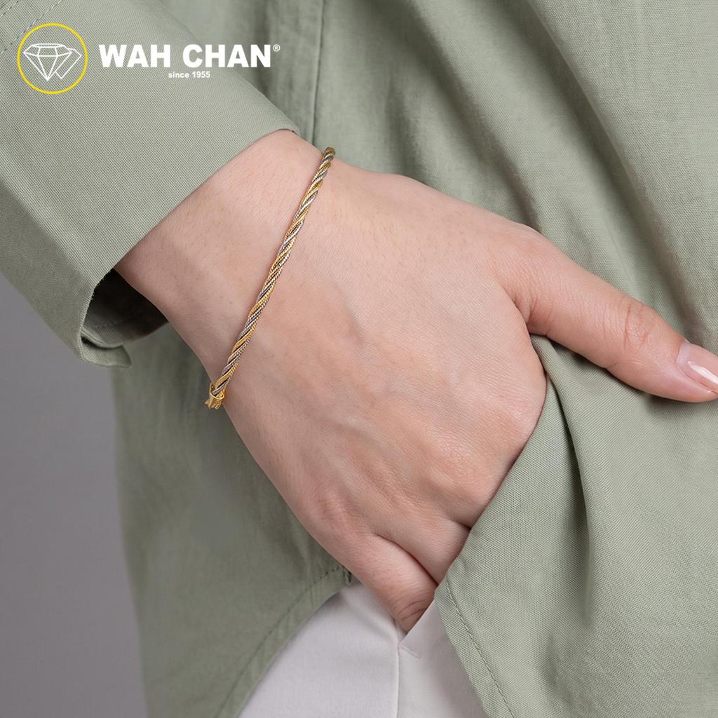 WAH CHAN S925 ITALIAN Silver Bracelet - Duo Color Twisted NSBCRS015 - Image 5