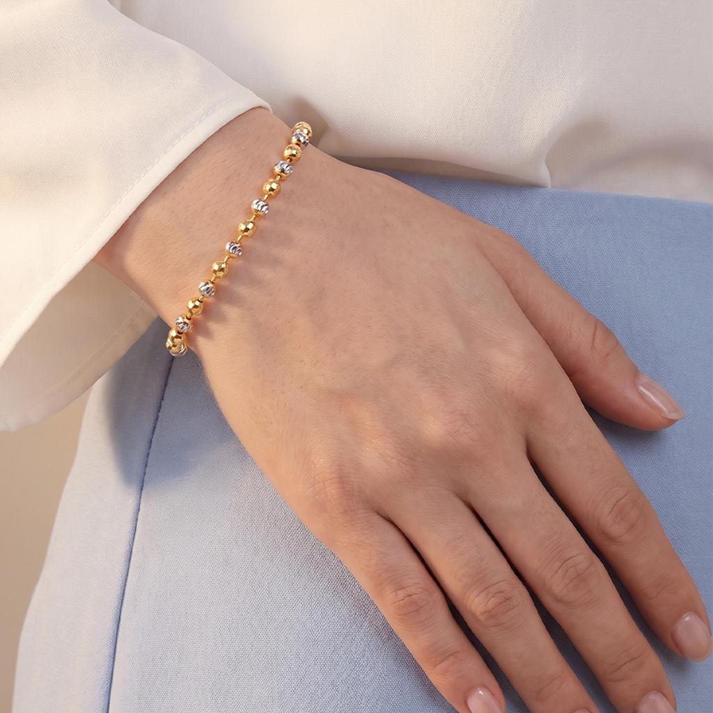 WAH CHAN S925 ITALIAN Silver Bracelet - Duo-Color Moon Cut NSBCRS019 - Image 6