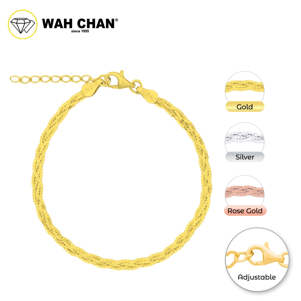 WAH CHAN S925 ITALIAN Silver Bracelet - Herringbone Mini NSBKRZ005