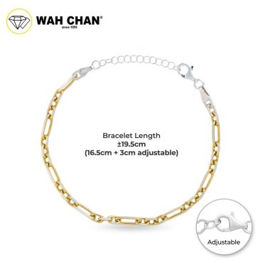 WAH CHAN S925 ITALIAN Silver Bracelet - Linked Paperclip NSBCM023