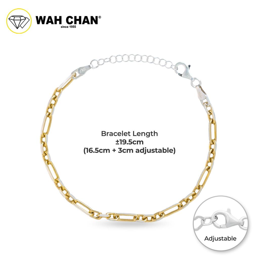 WAH CHAN S925 ITALIAN Silver Bracelet - Linked Paperclip NSBCM023