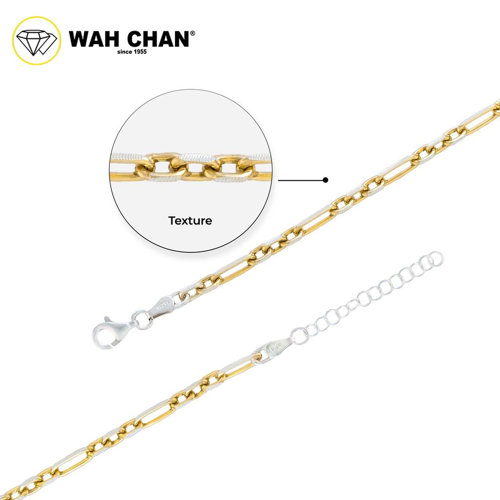 WAH CHAN S925 ITALIAN Silver Bracelet - Linked Paperclip NSBCM023 - Image 2