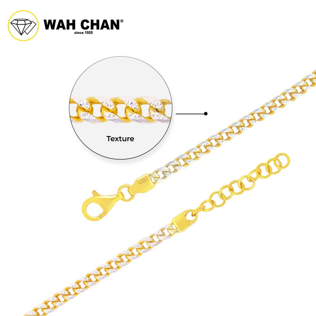 WAH CHAN S925 ITALIAN Silver Bracelet - Pave Franco Chain NSBCRS012 - Image 2