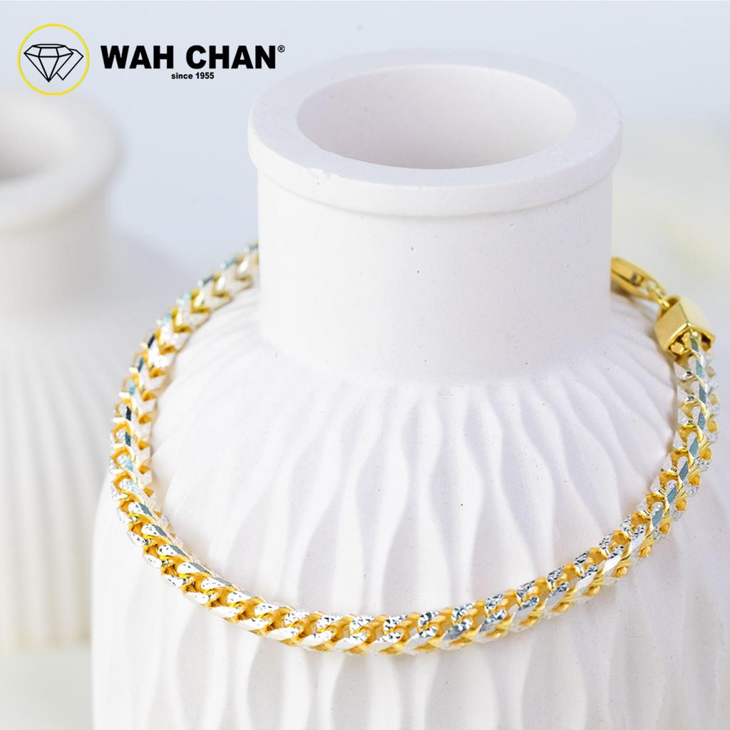 WAH CHAN S925 ITALIAN Silver Bracelet - Pave Franco Chain NSBCRS012 - Image 5