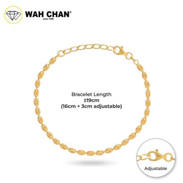 WAH CHAN S925 ITALIAN Silver Bracelet - Rice Beads NSBCRS021