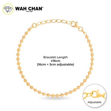 WAH CHAN S925 ITALIAN Silver Bracelet - Moon Cut Bead NSBCRS018