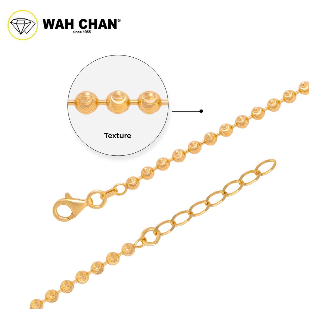 WAH CHAN S925 ITALIAN Silver Bracelet - Moon Cut Bead NSBCRS018 - Image 2