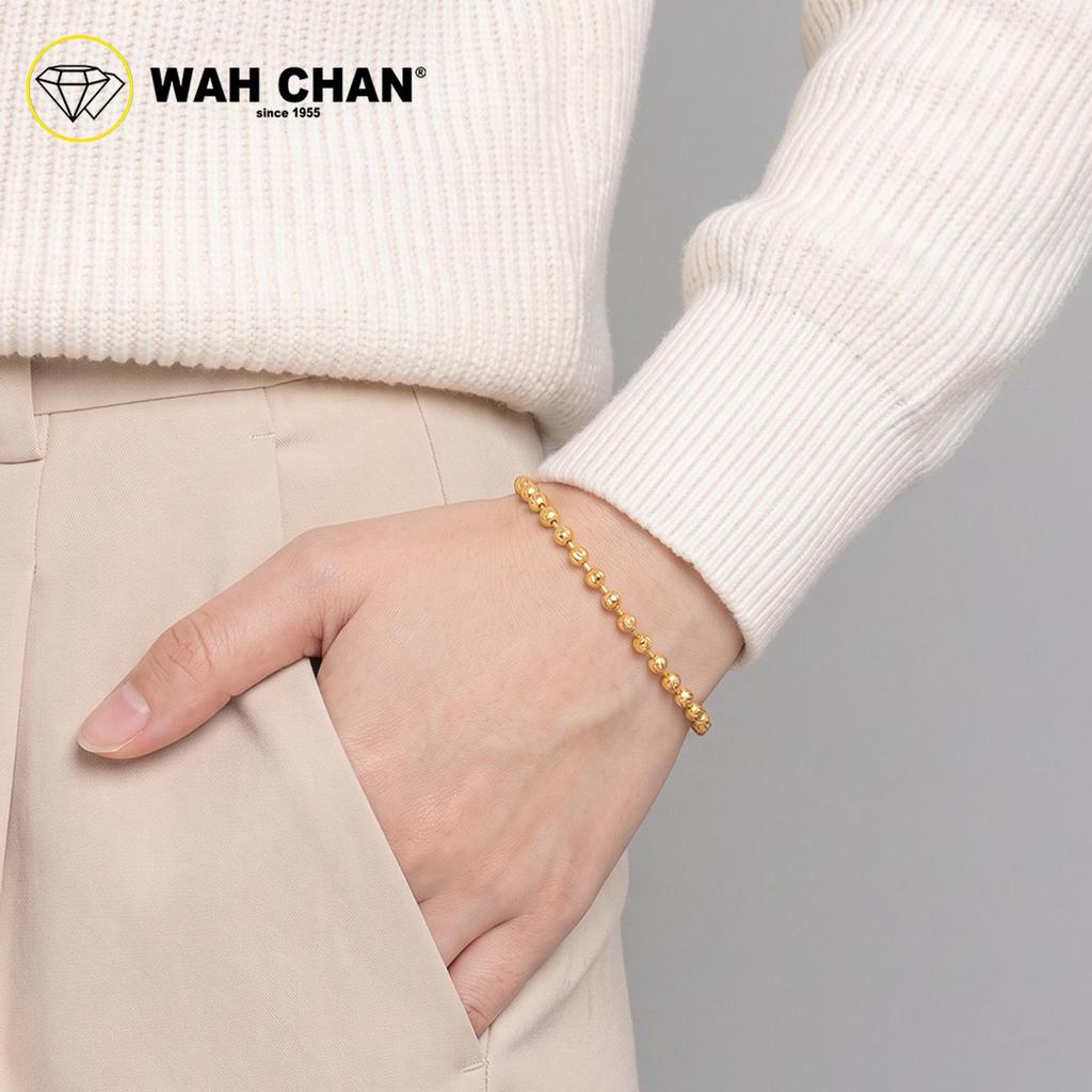 WAH CHAN S925 ITALIAN Silver Bracelet - Moon Cut Bead NSBCRS018 - Image 6