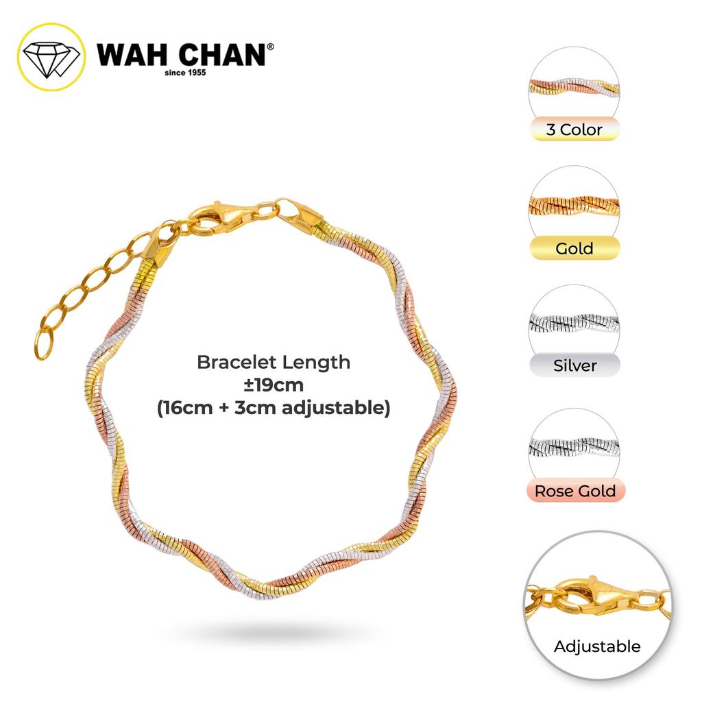 WAH CHAN S925 ITALIAN Silver Bracelet - Octagonal Twisted Wave NSBCRS023