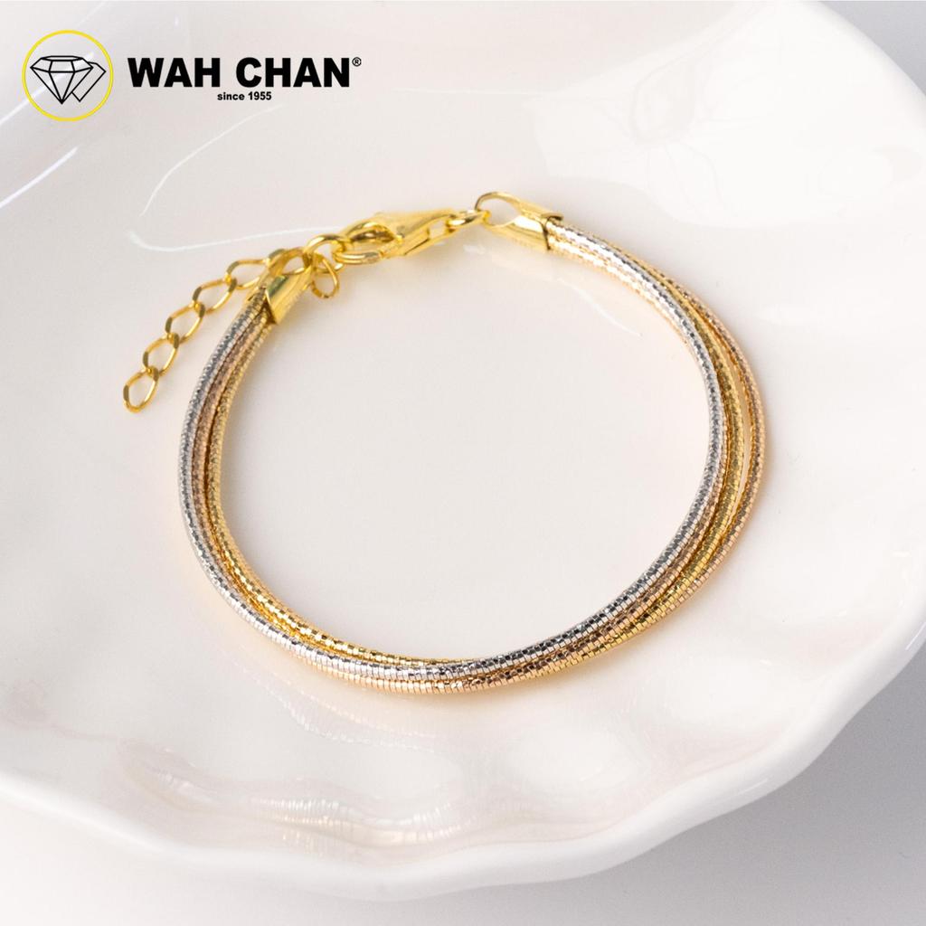 WAH CHAN S925 ITALIAN Silver Bracelet - Tri Tone Multi-Strand NSBCRS029 - Image 2