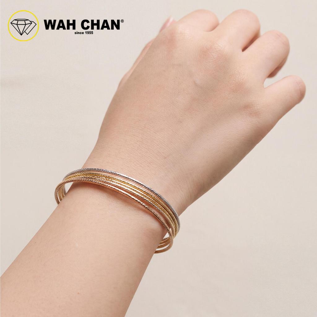 WAH CHAN S925 ITALIAN Silver Bracelet - Tri Tone Multi-Strand NSBCRS029 - Image 3